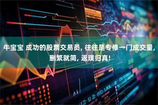 牛宝宝 成功的股票交易员, 往往是专修一门成交量, 删繁就简, 返璞归真!